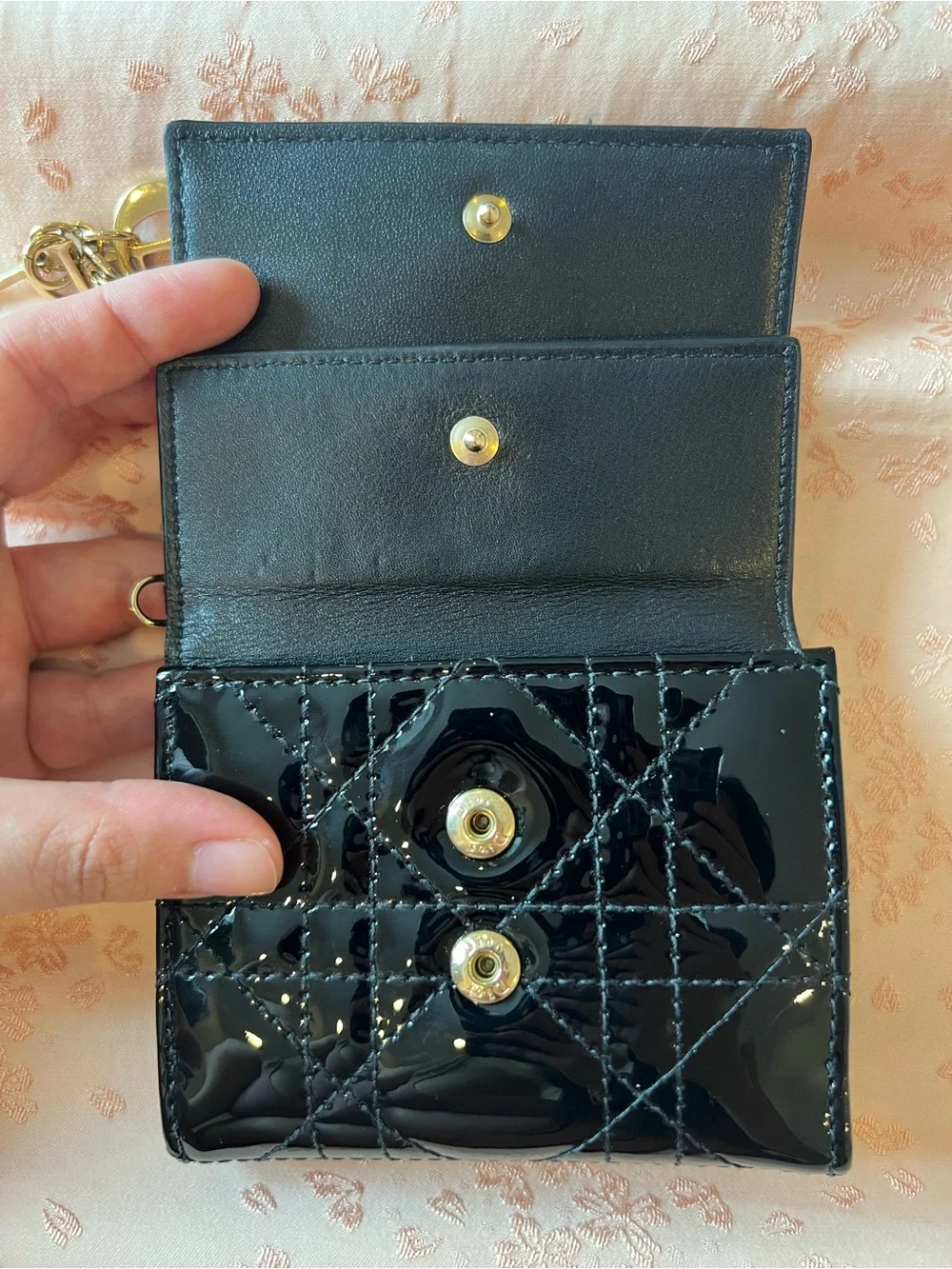 Lady Dior Cannage Lotus Wallet - AUTHENTIC